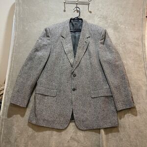 Bert Pulitzer Collectors Edition Herringbone Pattern Mens Jacket L‎ 46 100% Silk